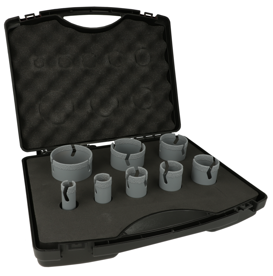 Freigestelltes Heller-Produkt, das offene Cera Expert Highspeed Case mit 8 Teilen.