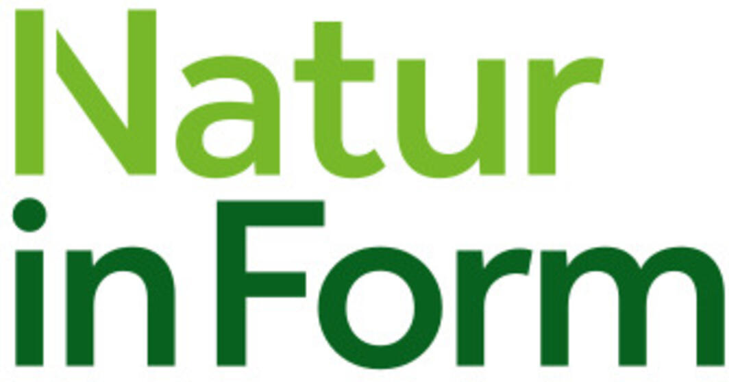 Das Logo zeigt den Text 'Natur in Form'. 'Natur' erscheint in hellgrüner Schrift, während 'in Form' dunkelgrün gefärbt ist. Das Logo steht vertikal in zwei Zeilen auf weißem Hintergrund.